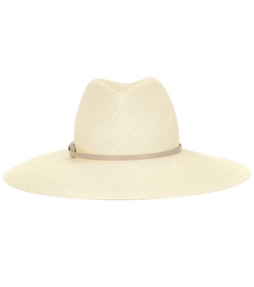 Leather-trimmed straw hat | Agnona