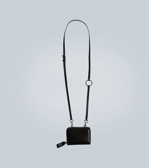 Valentino Garavani leather wallet with strap | Valentino