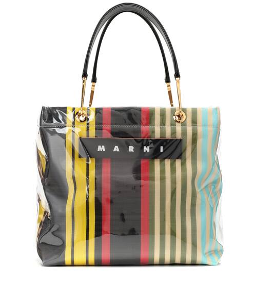 Glossy Grip striped PVC tote | Marni