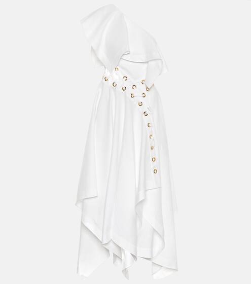 One-shoulder linen dress | Alexander McQueen