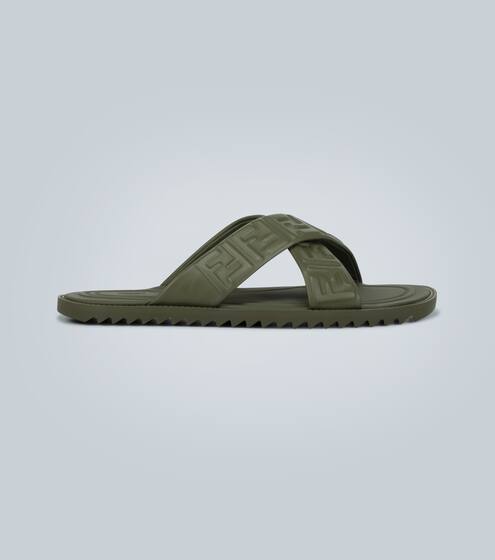 压花皮革凉拖鞋 | Fendi