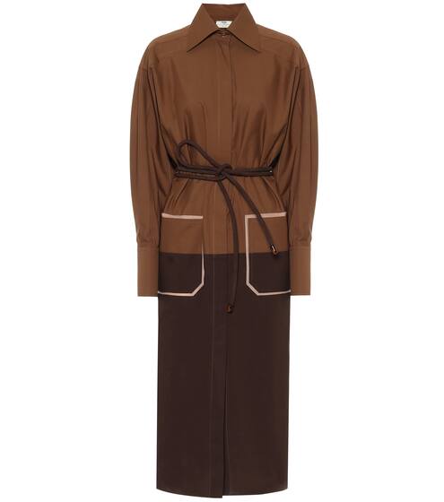 Silk-twill shirt dress | Fendi