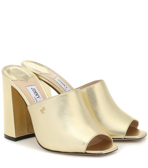 Baia 100 metallic leather sandals | Jimmy Choo