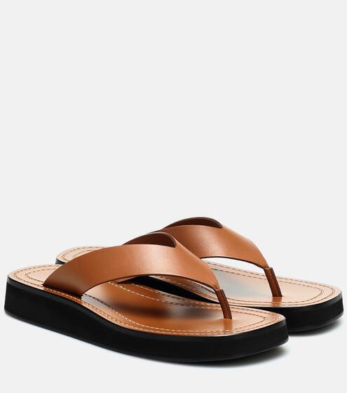 Ginza leather platform slides | The Row