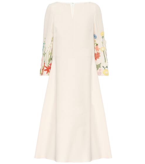 Embroidered wool-blend midi dress | Valentino