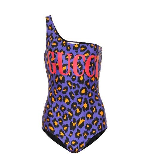 One-shoulder leopard-print swimsuit | Gucci