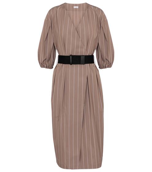 细条纹棉质中长连衣裙 | Brunello Cucinelli