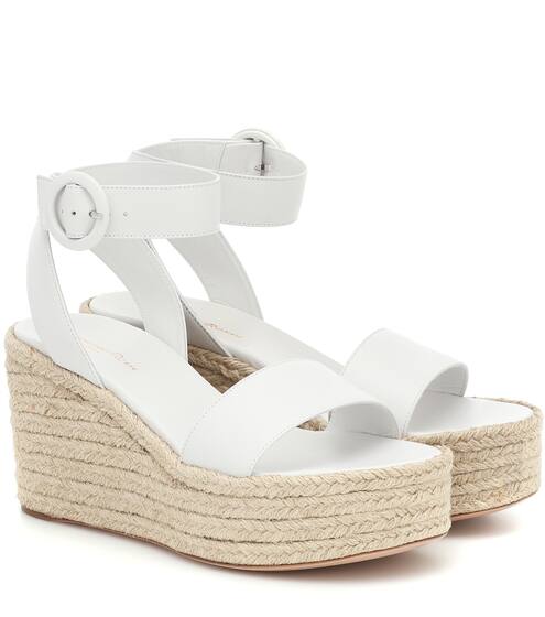 Exclusive to Mytheresa – Billie 45 leather espadrille wedges | Gianvito Rossi