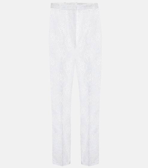 High-rise floral-lace slim pants | Alexander McQueen