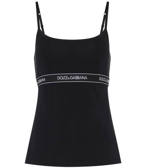 Logo cotton-blend jersey camisole | Dolce & Gabbana