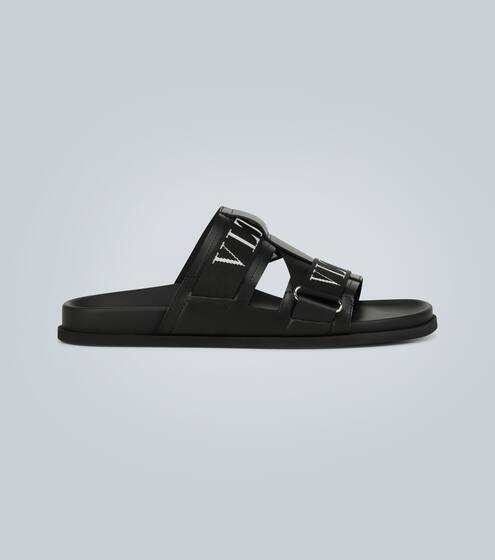 Valentino Garavani Logo交叉织带凉鞋 | Valentino