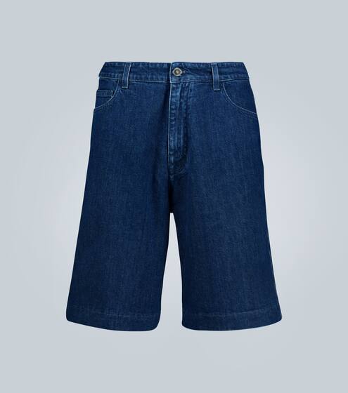 Wide-leg denim shorts | Raf Simons