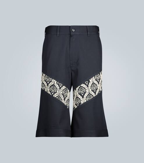 Embroidered knee-length shorts | Adish