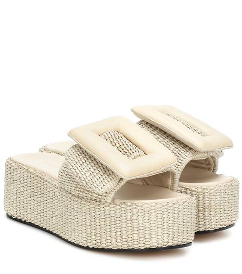 Puffy raffia platform slides | Boyy