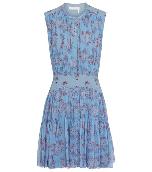 花卉真丝迷你连衣裙 | Chloé