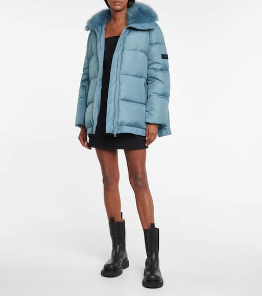 Yves Salomon Ys Army羊毛皮边饰羽绒夹克 Mytheresa